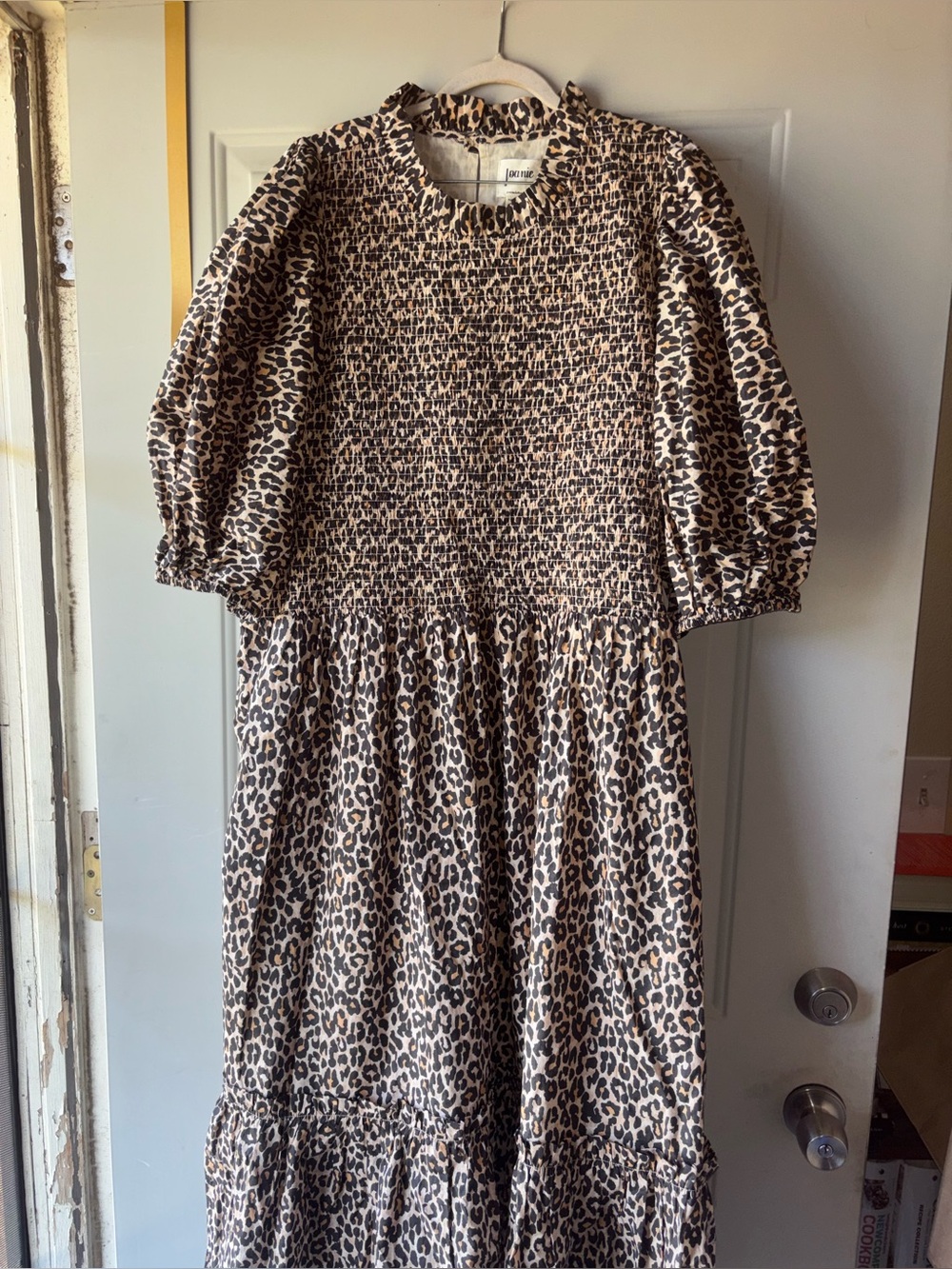 Joanie leopard print puff sleeve midi dress size XXL